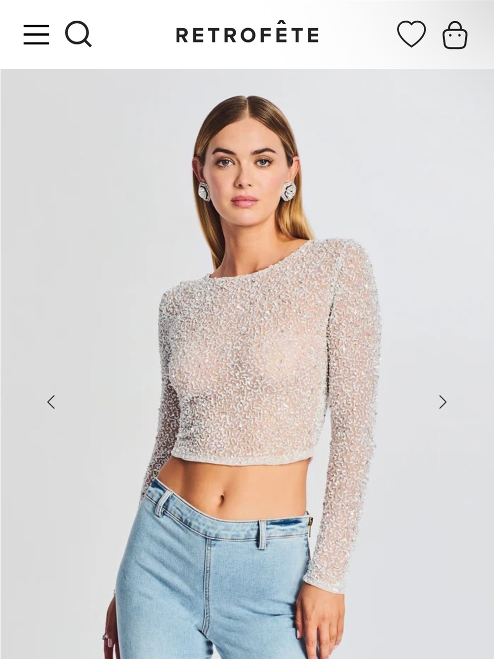 NWT Retrofete Torrey Sequin Top Size XS